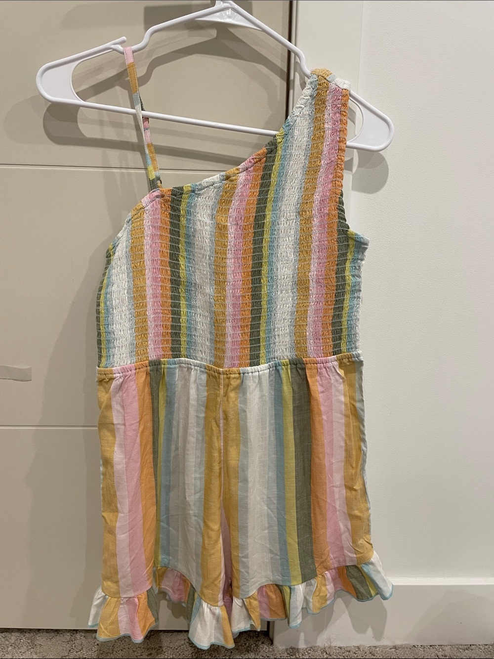O'Neill Girls Pastel Striped Smocked Romper